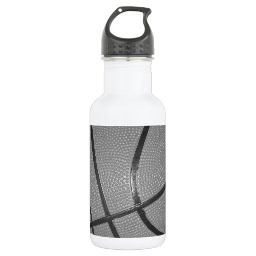 Black  White Basketball Water Bottle