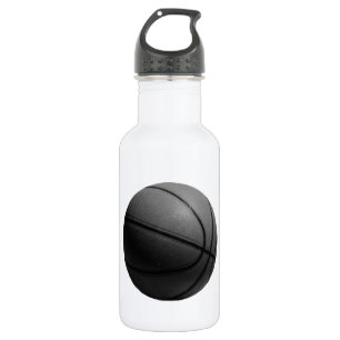 Black & White Basketball Water Bottle