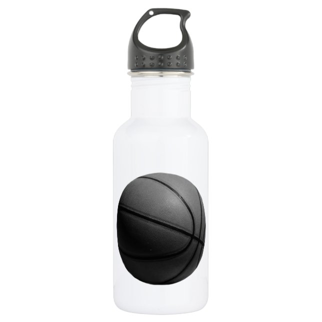 Black & White Basketball Water Bottle (Front)