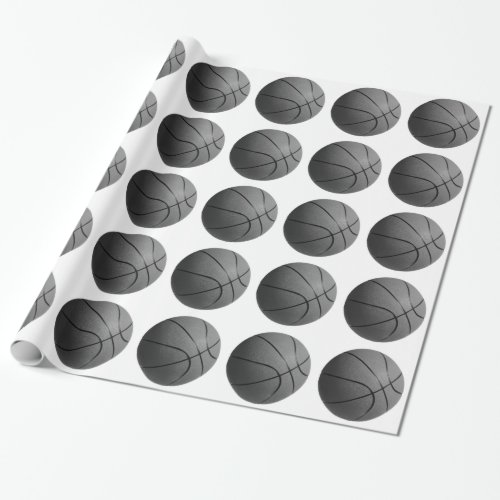 Black White Basketball Wrapping Paper