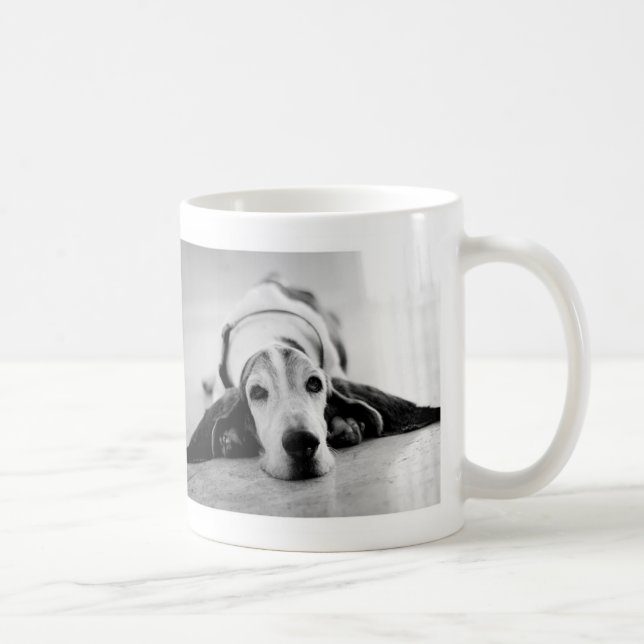 Black & White Basset Hound Mug (Right)