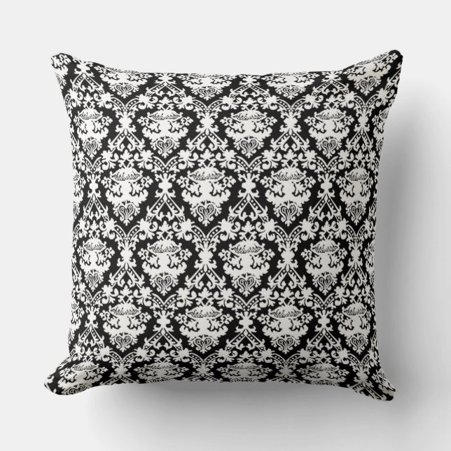 Black & White Batik Throw Pillow (Front)