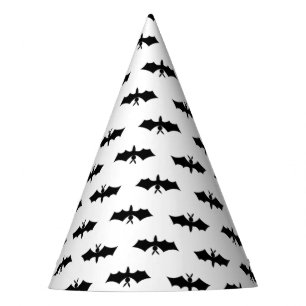 Black White Bats Halloween Party Hat