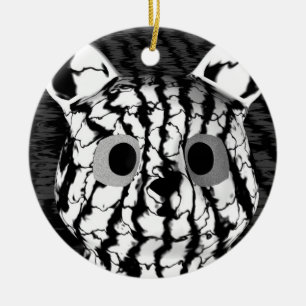 Black White Bear Ceramic Ornament