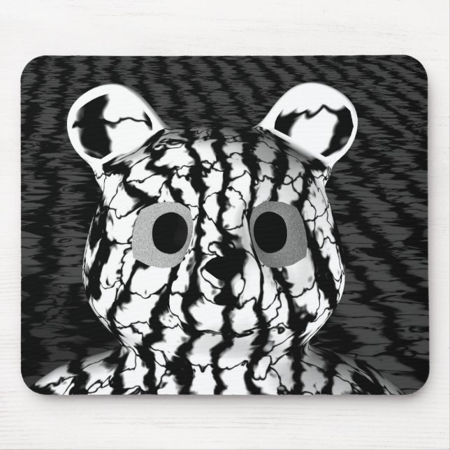 Black White Bear Mouse Pad (Front)