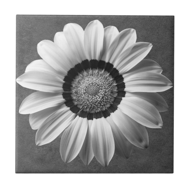 Black & white beautiful flower ceramic tile (Front)
