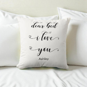 Black White Bedroom Quote Bed I love you Throw Pillow