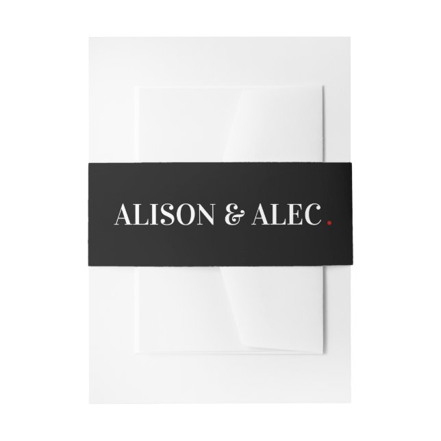 Black & white belly band - Wedding Invitations (Front Example)