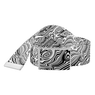 Black White Belt Abstract Waves - Custom Colors