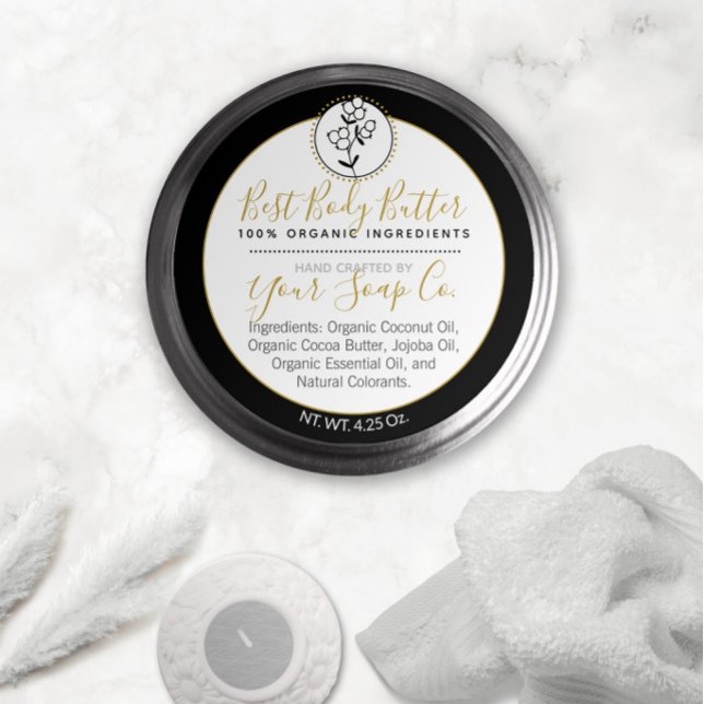 Black & White Berries Scrub or Body Butter Label (Creator Uploaded)