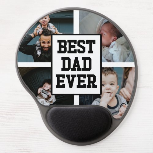 Black White Best Dad Ever Custom Photo Picture Gel Mouse Pad