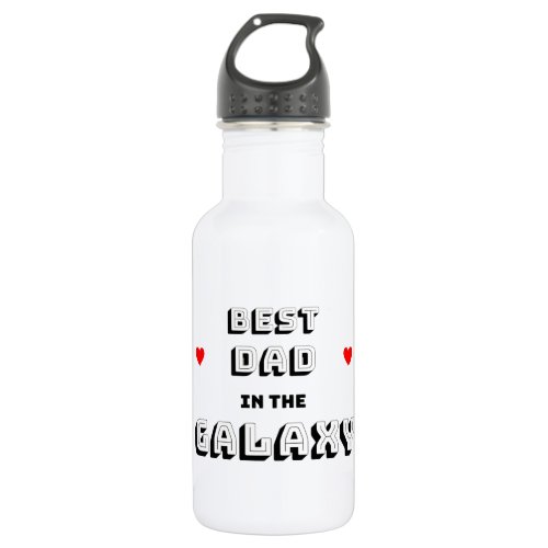 Black White Best Dad In The Galaxy Water Bottle