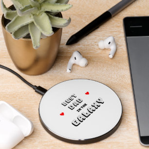 Black White Best Dad In The Galaxy Wireless Charge Charger