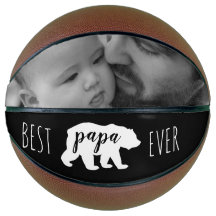 Black & White Best Papa Bear Ever Custom Photo