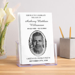 Black & White Bi-fold Custom Photo Funeral Program Brochure