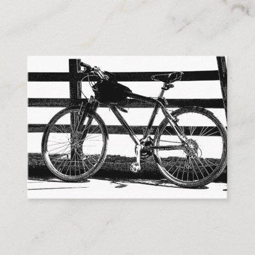 Black  White Bicycle at Sea Business Card