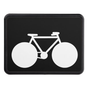 Black white bicycle tow hitch cover