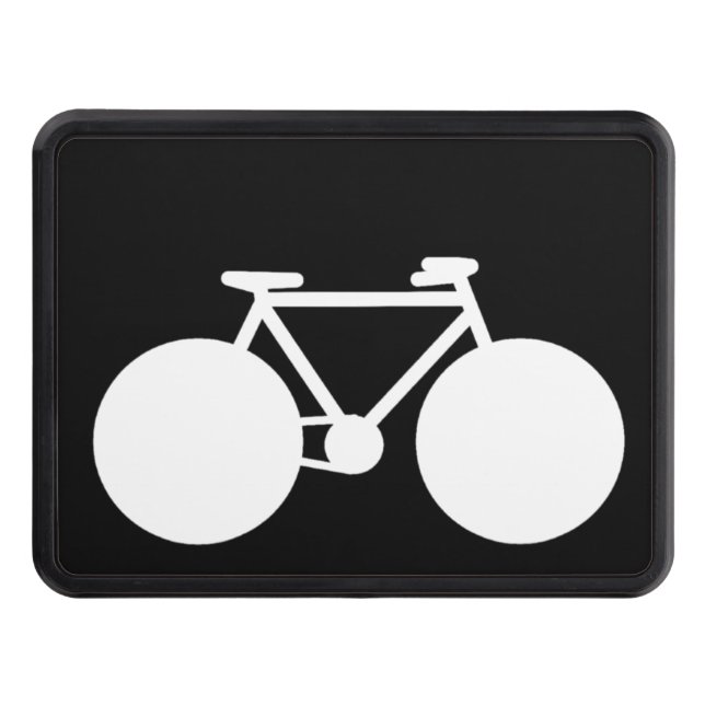 Black white bicycle tow hitch cover (Front)
