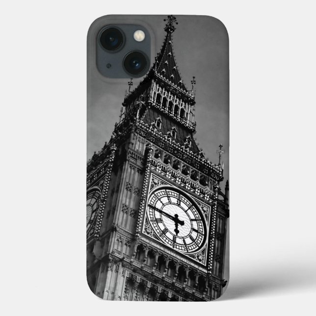 Black & White Big Ben Clock Tower Case-Mate iPhone Case (Back)