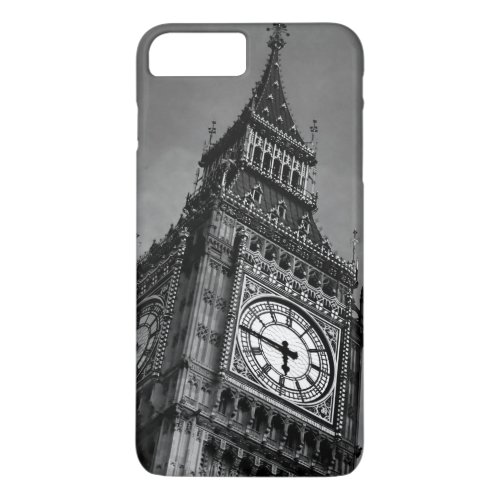 Black  White Big Ben Clock Tower iPhone 8 Plus7 Plus Case