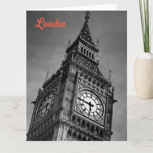 Black  White Big Ben Europe Travel Art Photograph Card