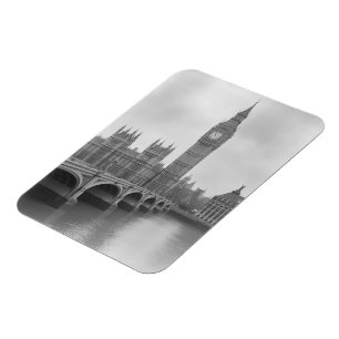 Black & White Big Ben - Vintage London Landmark Magnet