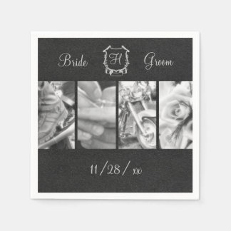 Black & White Biker Wedding Custom Paper Napkins