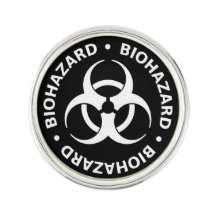 Black & White Biohazard Warning Pin