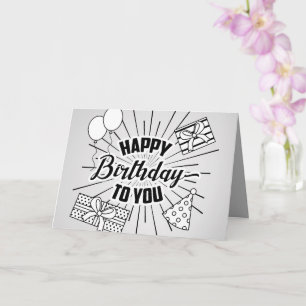 Black & White Birthday Card