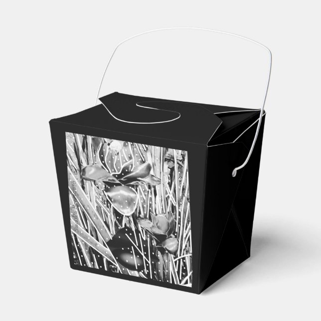 Black & White Birthday Party Favor Box (Front Side)