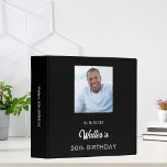 Black white birthday photo dad album 3 ring binder<br><div class="desc">Black background.  Personalize and add photo and a name.
Spine: add your own text 

Back: add a 2nd photo and text.  (or use the same as the front)</div>