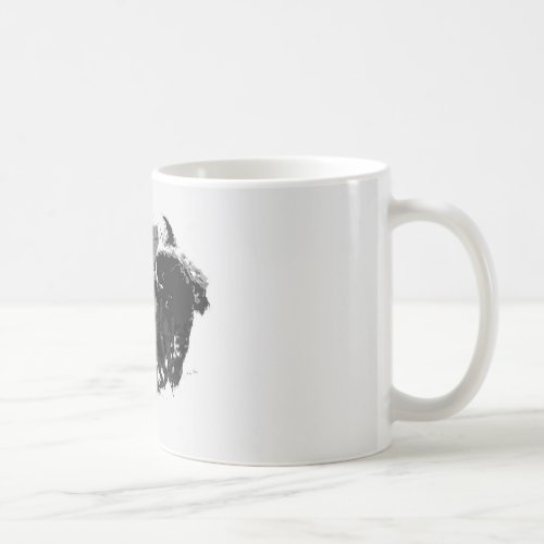 Black  White Bison  Buffalo Coffee Mug