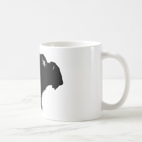 Black  White Bison Buffalo Silhouette Pop Art Coffee Mug