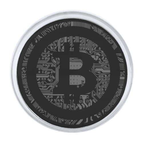 BlackWhite Bitcoin Circuitry Lapel Pin