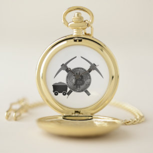Black/White Bitcoin Miner Pocket Watch