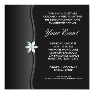 black white corporate event invitations zazzle