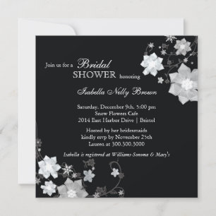 Black & White Bling Winter Bridal Shower Invitation