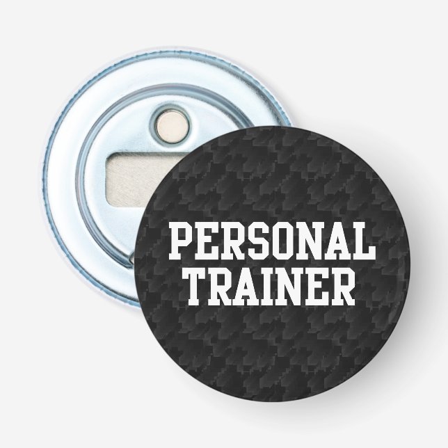 Black/White Block Personal Trainer Bottle Opener (Front)