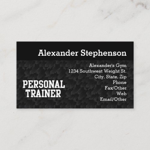 BlackWhite Block Personal Trainer Business Card
