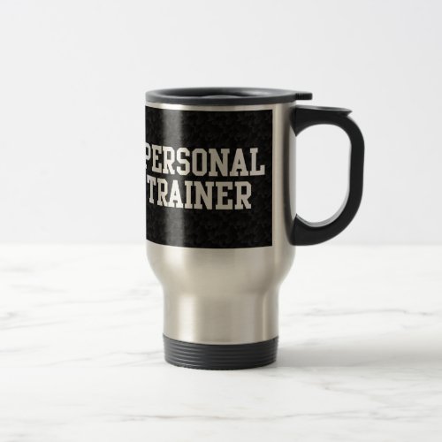BlackWhite Block Personal Trainer Travel Mug