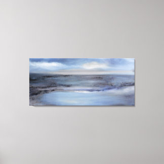 Black White Blue Abstract Seascape Canvas Print