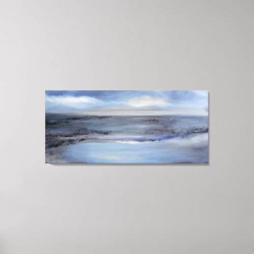 Black White Blue Abstract  Seascape Canvas Print