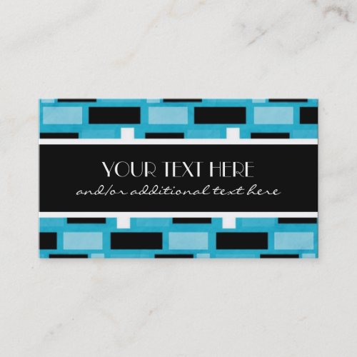 Black, White &amp; Blue Business Card Template