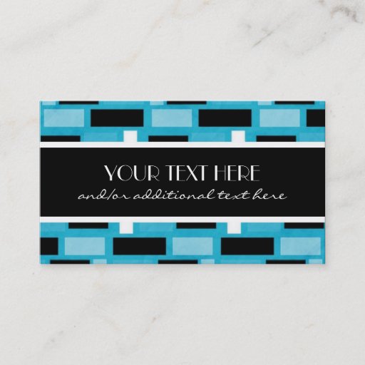 Customizable Black, White &amp; Blue Business Card Template