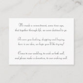 Black, White, Blue Damask Wedding Wishing Well Enclosure Card (Back)