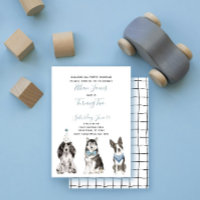 Black White Blue Dog Boy's 2nd Birthday Party
