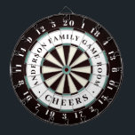 Black White & Blue | Family Game Room Monogram Dart Board<br><div class="desc">Are you looking for an unique gift for the father in your life? This year give him a Father’s Day gift that will blow his socks off. This family name dartboard is perfect!!! These are Father’s Day gifts that are perfect for sports fans, but moreover, perfect for dads. A gift...</div>