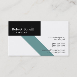 Black White Blue Modern Consultant Business Card