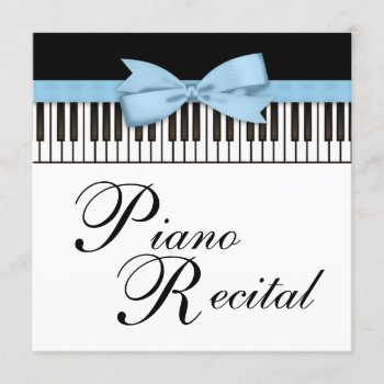 Black White Blue Piano Keys Recital Invitation by Champagne_N_Caviar at Zazzle