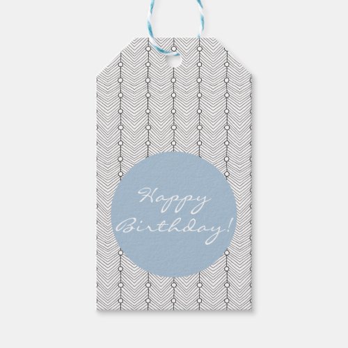 Black  White  Blue Retro Pattern Gift Tags